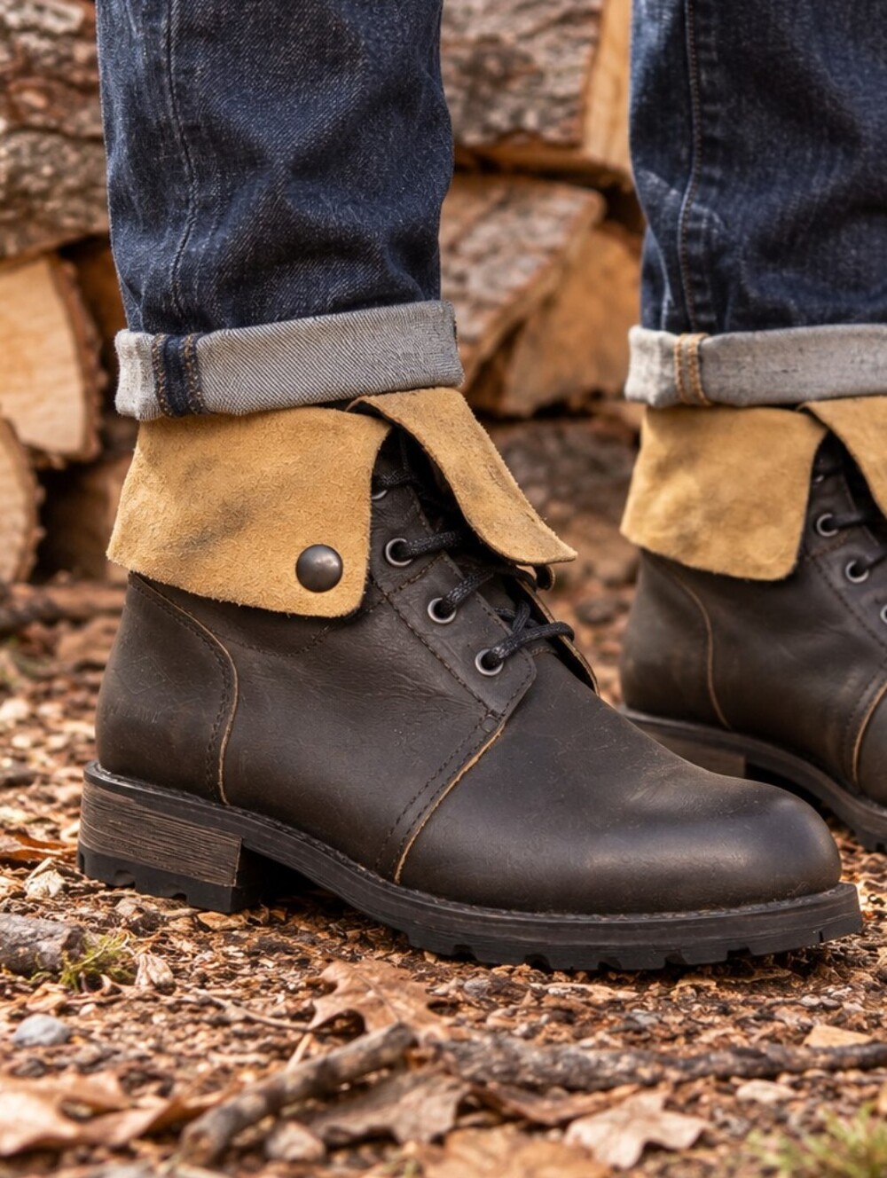 PLDM by Palladium Leather Fold-Over Cuff Lace-Up Boots Size 41